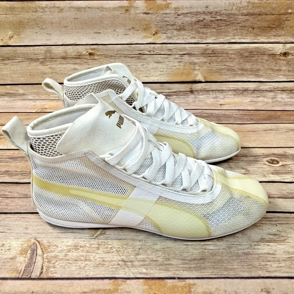 Puma Womens Eskiva EV White Gold High Top Lace Up Sneakers 7 Boxing Shoes - Image 2 of 4