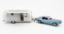 NOREV Miniature Car 1/43 Ford USA Mustang Coupe 1968 with Airstream Camping Trai