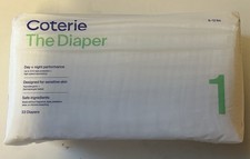 Coterie The Diaper 33 Diapers 8-12 LBS Size 1 lot of 4