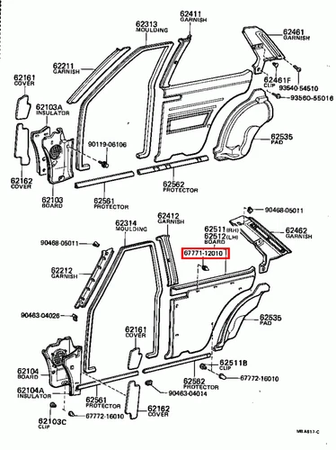 Genuine Corolla EE80 CE80 CE71 CE70 AE82 AE71 Quarter Inside Trim Board Clip x5 - Picture 10 of 20
