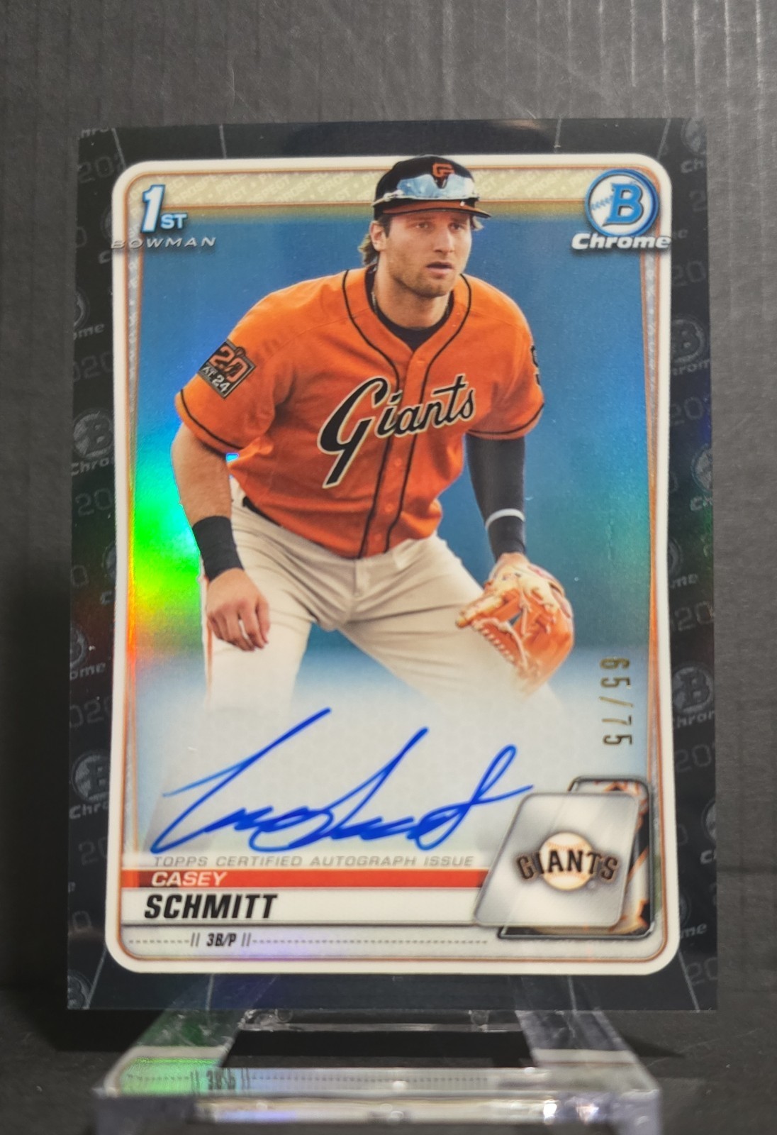 Casey Schmitt - 2020 Bowman Draft Autographs  #CDA-CS Black 65/75 SFG 1st Bowman
