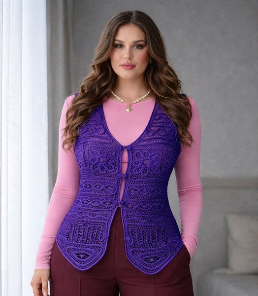 Women American Vintage Vest Purple 38 / M / 46