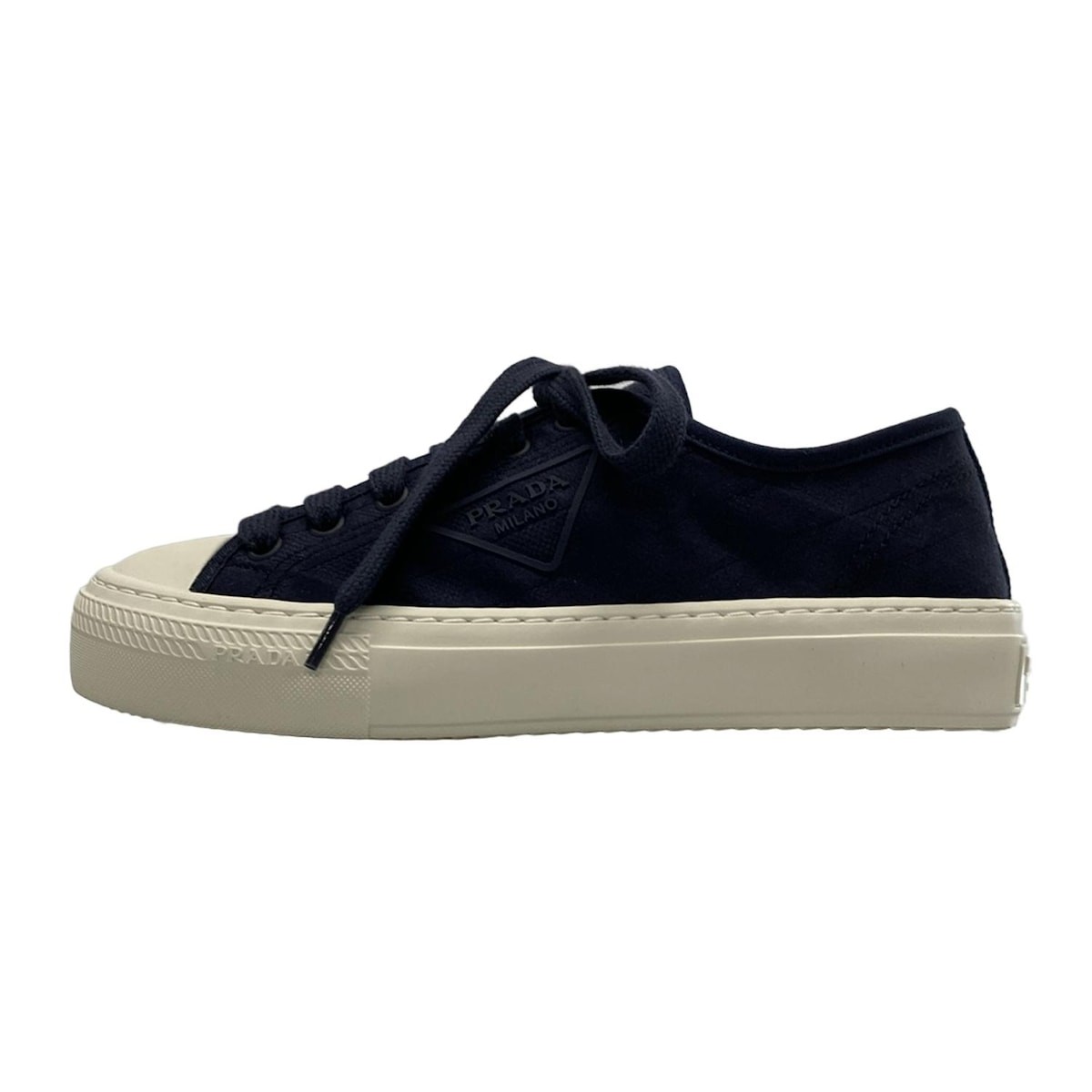Prada Women Navy White Sneakers Calzature Donna