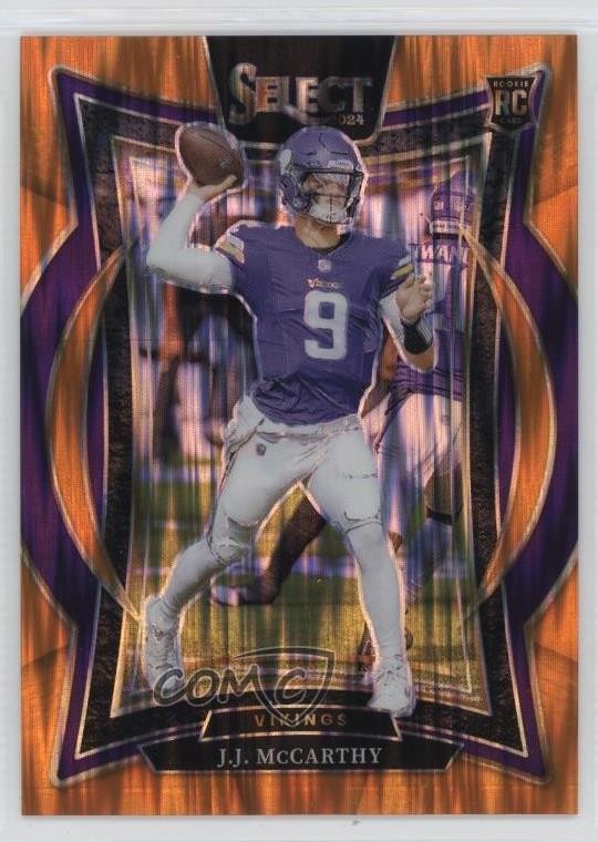 2024 Panini Select Concourse Orange Shock Prizm /499 JJ McCarthy #24 06or