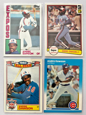 (8) Andre Dawson Baseball Card Lot - Incl. Stickers, Inserts & Oddball. NM-MT