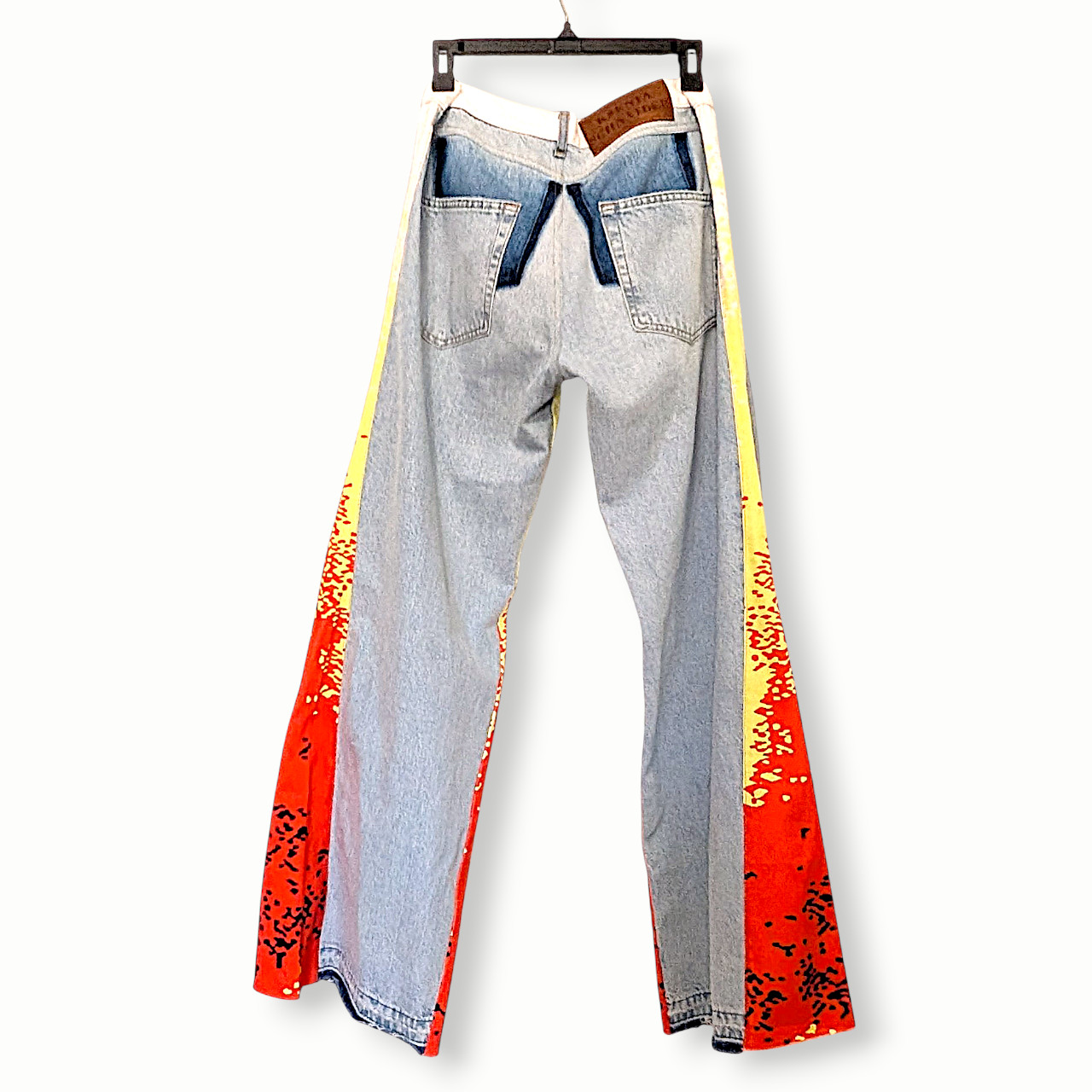 Free People x Ksenia Schnaider reworked patchwork flare denim jean Ws L New $618 image 6