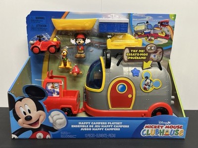 Disney Mickey Mouse Kids' Happy Camper Playset, Lights & Sounds 10-Piece Toy New