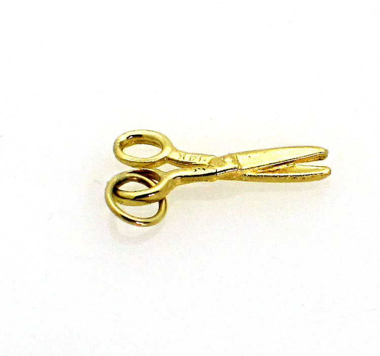 Solid 14K Solid Yellow Gold Pair of Scissors Brac… - image 4