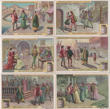 FIGURINE LIEBIG SERIE COMPLETA IL MERCANTE VENEZIA N°939 ANNO 1908 SANGUINETTI