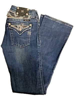 Miss ME  Jeans 27 bootcut with Diamond w/ in-bordered back pockets
