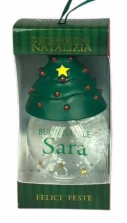 Palla di Neve 4x6 cm con Nome SARA