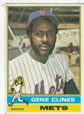FREE SHIPPING-FAIR-1976 Topps Gene Clines #417 METS PLUS BONUS CARDS