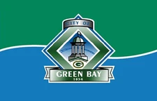 GREEN BAY Flag Decal for Back of the Football Helmet 1 in X 1.75 in 20 Mil 3M