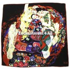 Handmade 100% Silk Scarf Wrap Handrolled 35"x35" w/ Klimt's "Die Jungfrau" 1913 — photo 1