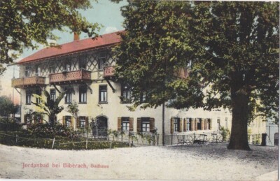 Biberach an der Riss Jordanbad Bathhaus col. Postcard 1915