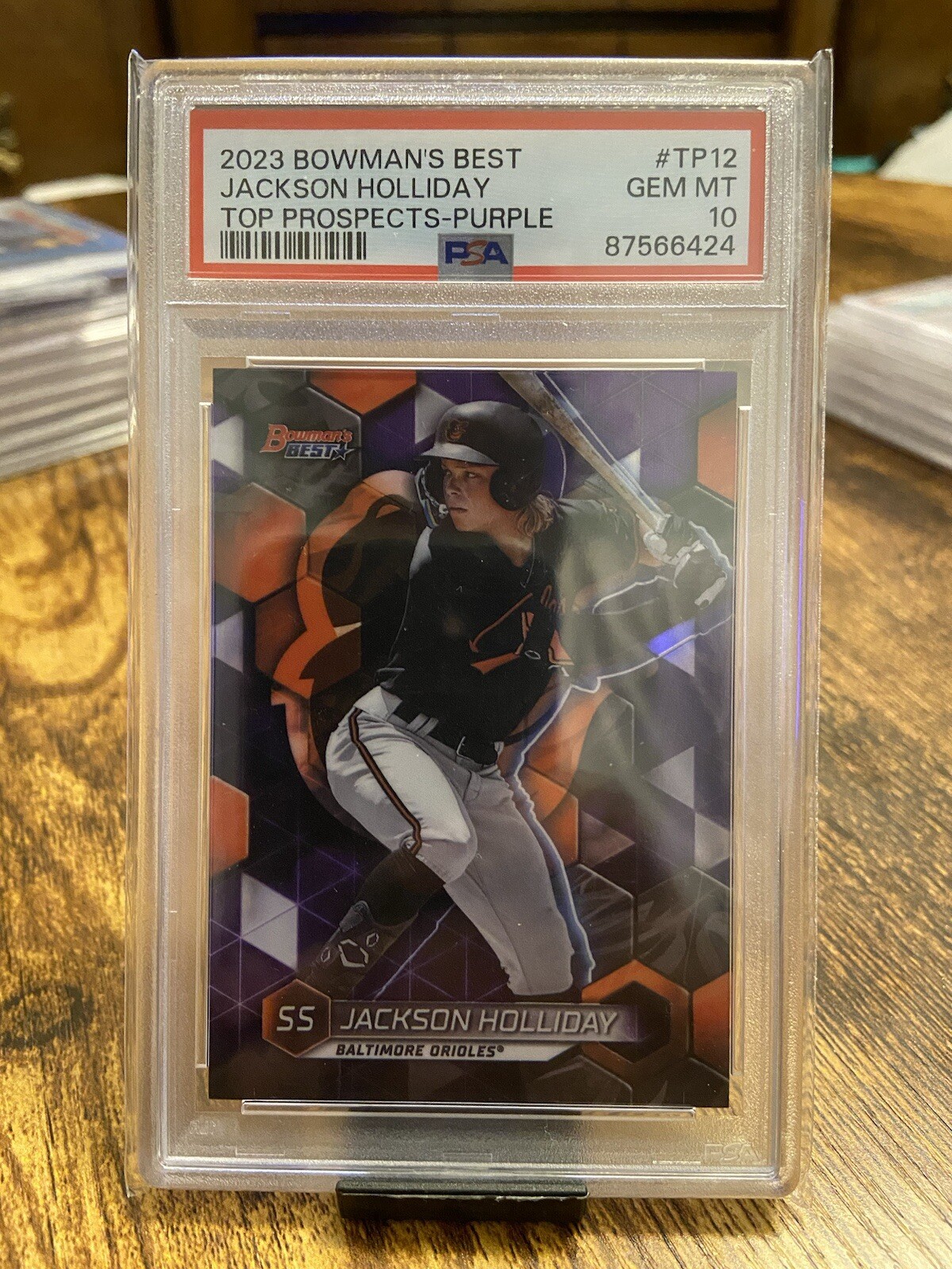 2023 Bowman’s Best JACKSON HOLLIDAY Top Prospects Purple /250 #TP12 PSA 10