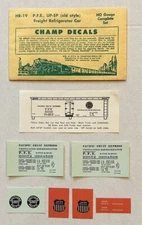 CHAMP HO DECALS-PACIFIC FRUIT EXPRESS/PFE/UP-SP REFRIGERATOR (OLD STYLE)  #HR-19