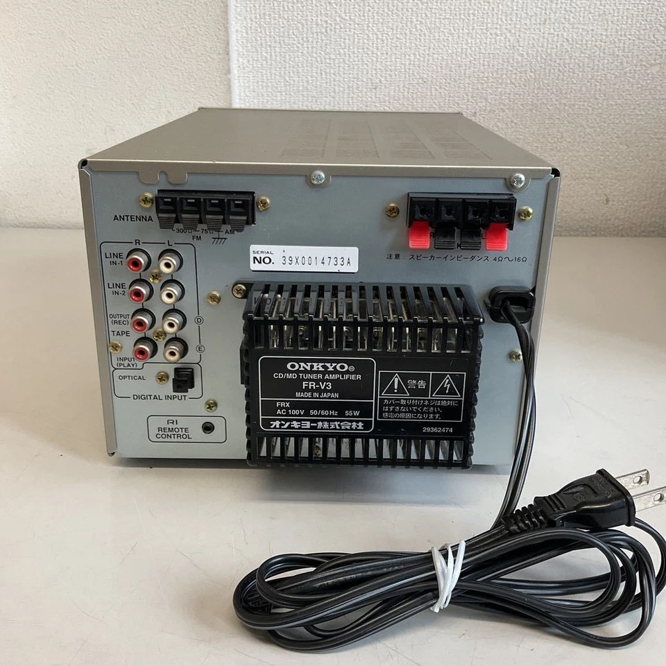 ONKYO FR-V3 CD MD Recorder Tuner Amplifier Audio Deck Speaker D-V3 Tested #114 - Image 2 of 4