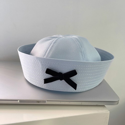 Japanese Style Bow Leopard Print Sailor Hat Retro Hottie Beret Cap Sweet Girl - Picture 14 of 20