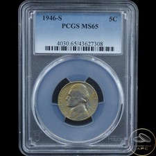 1946 S Jefferson Nickel PCGS MS65 5C