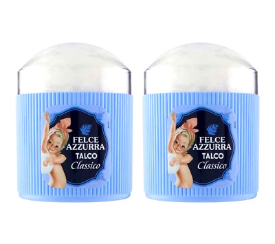 2 x Felce Azzurra Talco Classico Glas (2x250g) mit Blätterteig - Nagelneu