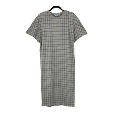 Zara Trafaluc Womens Size Small Gray Plaid Midi Knit Dress
