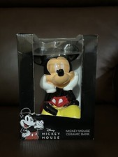 NEW Disney Mickey Mouse Sitting Cross Legged Ceramic PIGGY Bank MZ Berger & CO