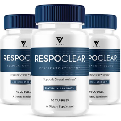 (3 Pack) Respoclear Glycogen Support Supplement Respo Clear Pills (180 Capsules)