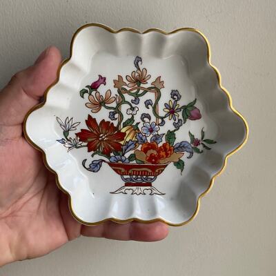 Vintage Vista Alegre Portugal Mottahedeh Trinket Dish White Orange