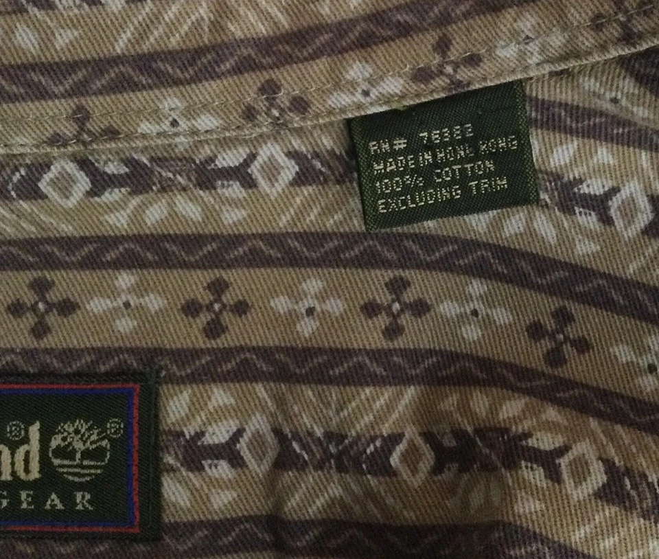 Timberland Hombre Manga Larga Algodón Rayas Marrón L-XL (#331) Foto 4 de 4