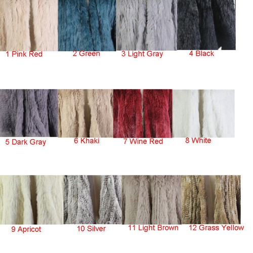 Women 100% Real Rabbit Fur Knitted Cardigan Vest Casual Waistcoat Warm Tops Soft - Picture 19 of 37