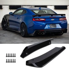 Glossy Black Rear Bumper Diffuser Splitter Canards for Chevy Camaro SS RS LT