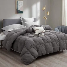 SNOWMAN Goose Down Comforter Pinch Pleat Duvet Insert 750+FP, 1200TC, KING/QUEEN