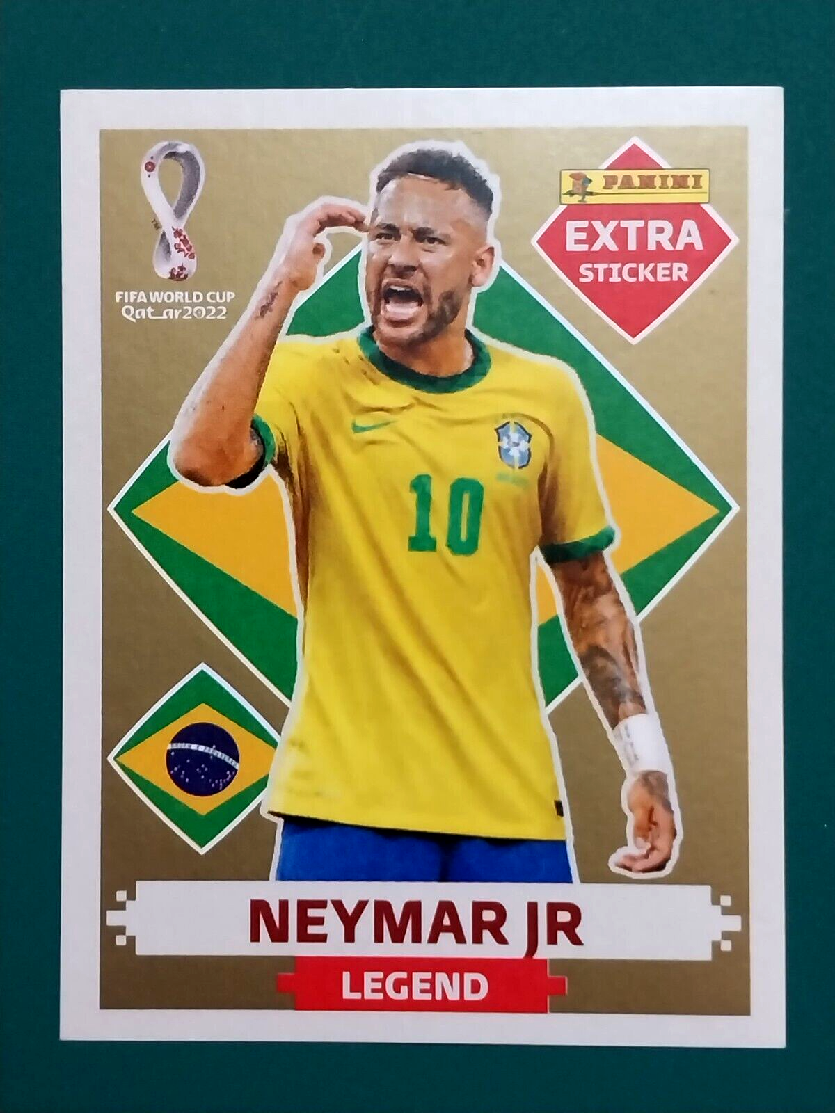 Panini Neymar Jr. Gold Xtra World Cup Qatar 2022 New