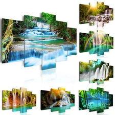 WATERFALL NATURE Canvas Print Framed Wall Art Picture Photo Image 030212-101