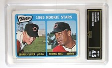 1965 TOPPS BASEBALL CARD INDIANS ROOKIE STARS #166  CULVER / AGEE  GR 4.5 VG-EX+