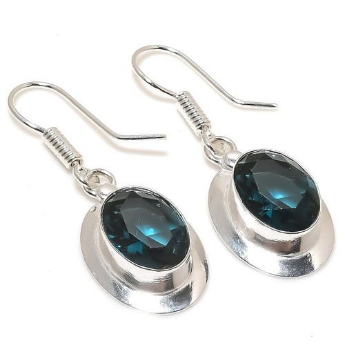 Boucles d'oreilles créoles faites main en argent sterling 925 avec