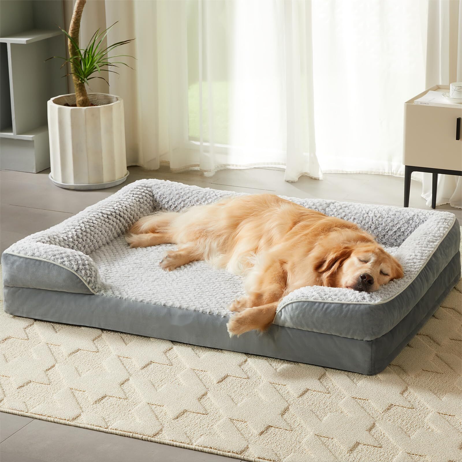 LEXTRO Orthopedic Large Dog Bed Sofa Dog Bed Large Sized Dog with Egg Crate F...