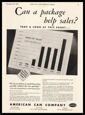 1934 CANCO American Can Company Chicago Illinois Sales Chart Vintage Print Ad
