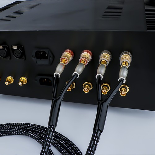 Silver Plated 7N OCC HiFi Audio Speaker Wire Cable with BFA Z Banana