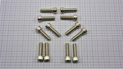 Schraube M7 x 22 mm 12 Stück Inbus 8,8 PKW M7x22 (M7x25) - Kopf 10,9mm Ø