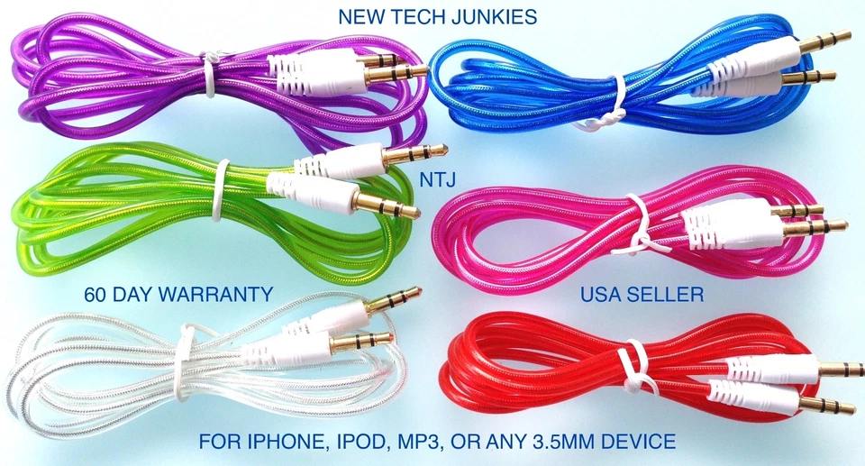 3.5mm male stereo audio aux auxiliary cable for iPod 7 iPhone 4 5 6 plus car mp3 - Image 3 of 4