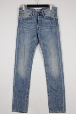 EDWIN JAPAN ED-80 SLIM Blue Wash Denim Straight Jeans W32 L32