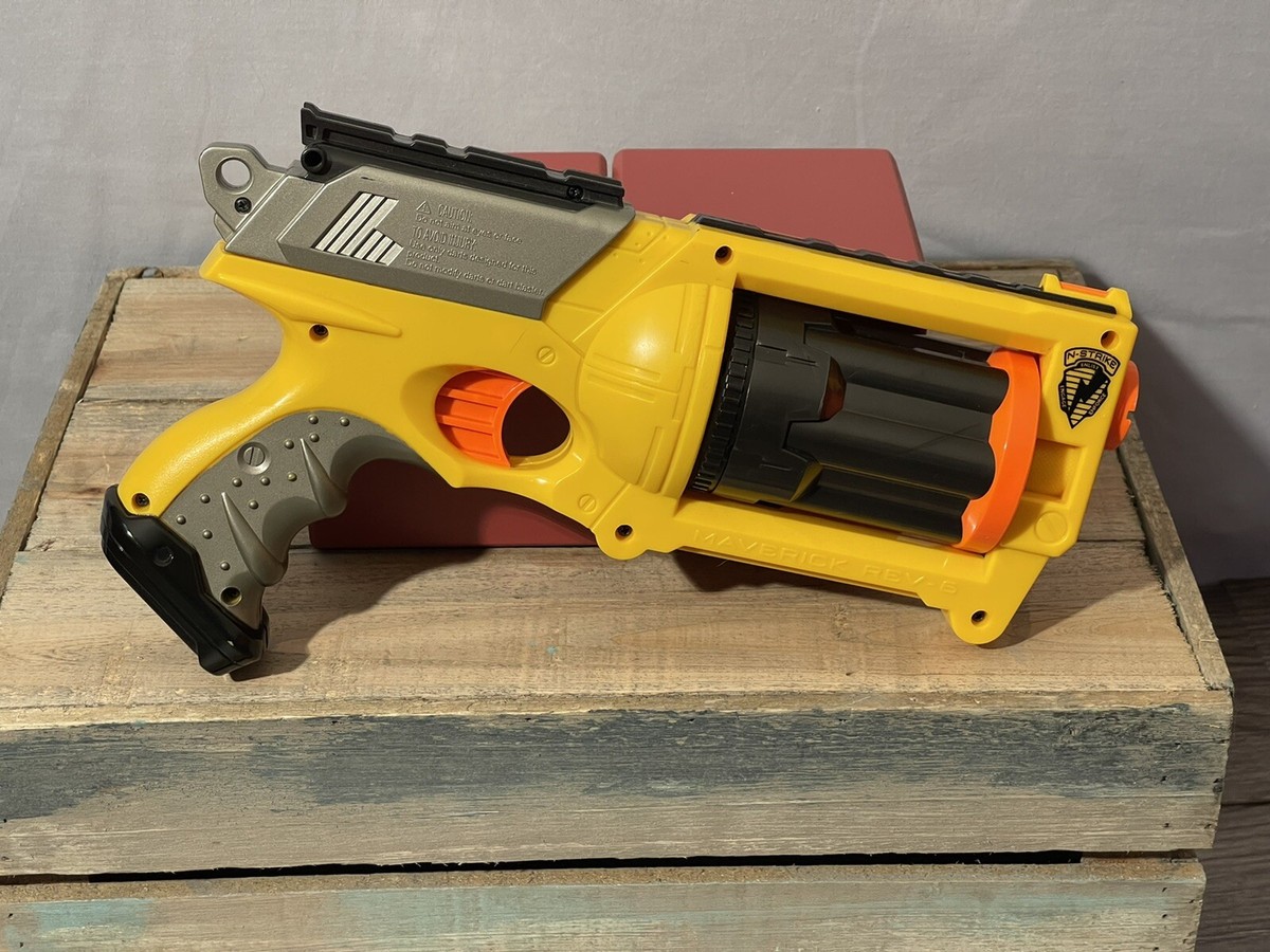 Nerf N-Strike Maverick Rev-6 Yellow Soft Foam Dart Blaster Toy Gun