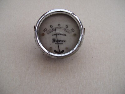 Classic Car Original Britax 10-0-10 Amp Ammeter  2'' Diameter Made In England