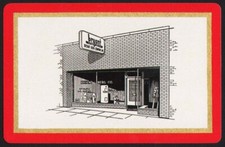 Vintage single playing card BRYANT AUTOMATIC HEATING red border Cleveland Ohio