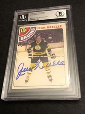 Beckett JEAN RATELLE SIGNED 1978-79 OPC Auto Boston Bruins Slabbed