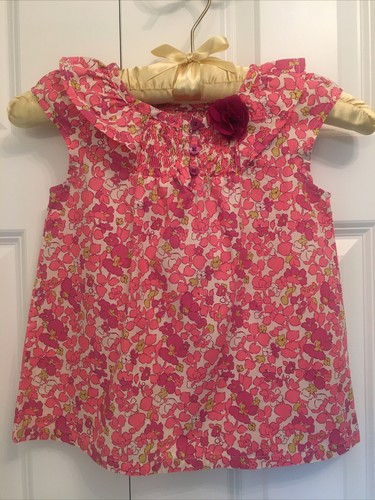 Original Kinder Oshkosh Kleinkind Kleid 5T rosa Blumen Rüschen Ausschnitt 100 % Baumwolle gebraucht, in einwandfreiem Zustand - Bild 1 von 6