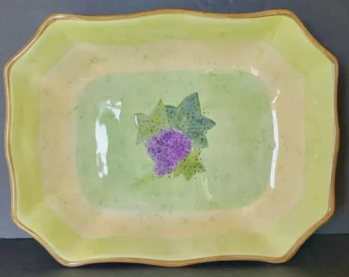 Portmeirion Vintage Grapes Pasta Serving Bowl Tray 14.5" EUC