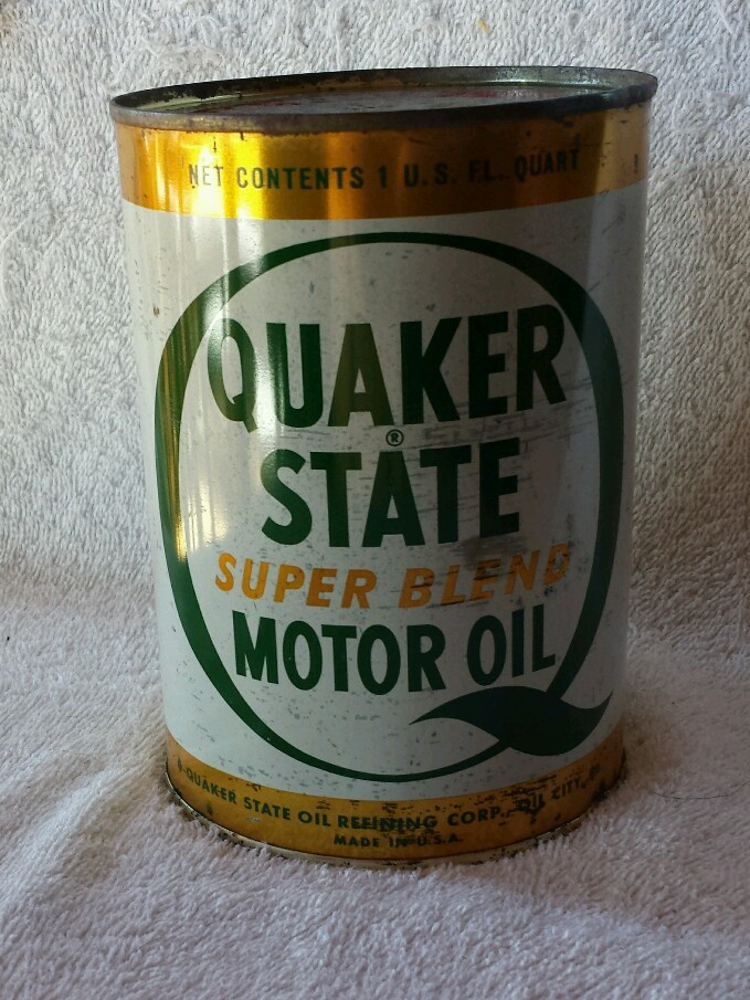 Vintage Quaker State Super Blend quart motor oil can FULL Quart* eBay